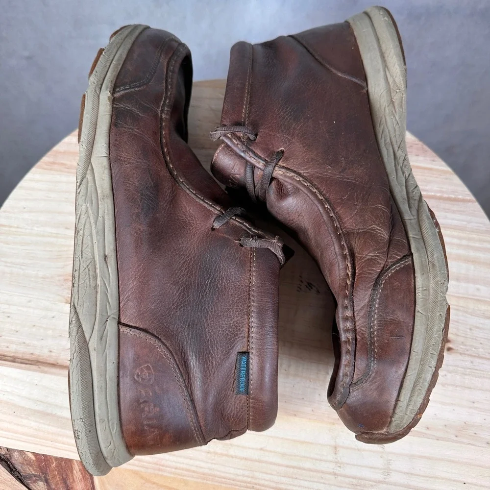 Ariat Spitfire Boots Mens 12 Brown Good Waterproof Leather Moc Toe 10038479